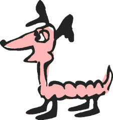 long neck pink dog