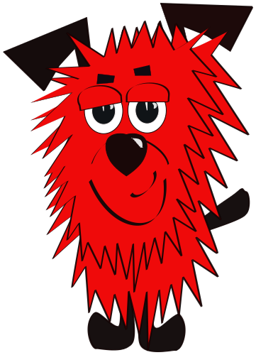 red shaggy dog