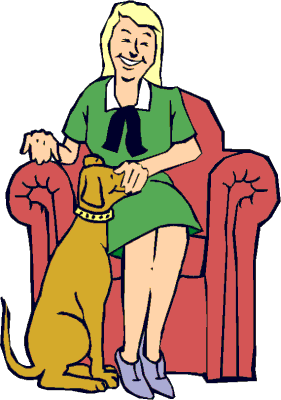 smiling woman and her dog