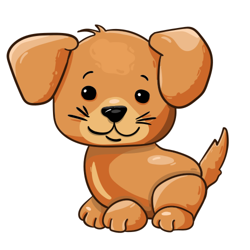 puppy smiling clipart