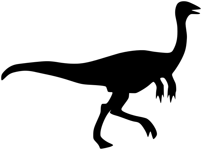 birdlike dinosaur silhouette