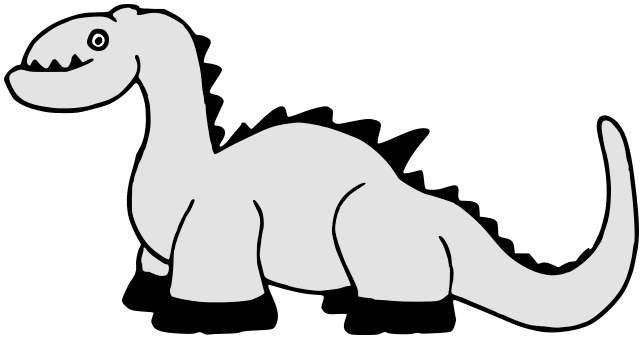 dinosaur with underbite BW