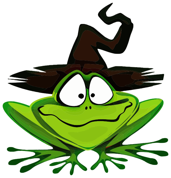 Frog-Wearing-Witchs-Hat