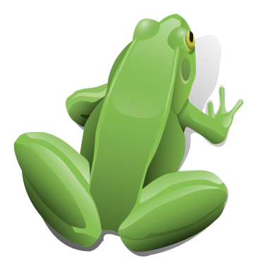 green sitting frog