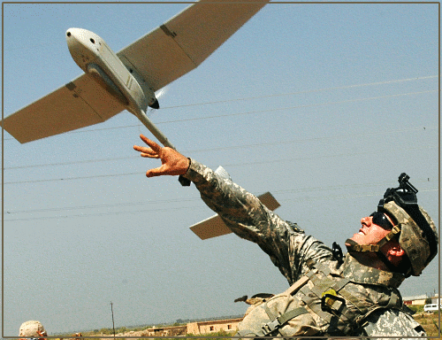launching a Raven UAV
