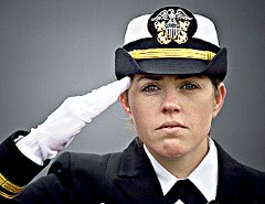 Female officer saluting
