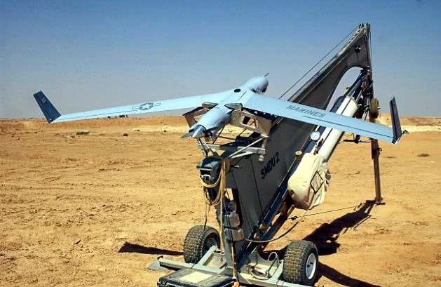 ScanEagle UAV on catapult