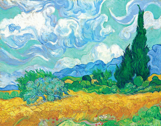 Van Gogh  A Wheatfield with Cypresses