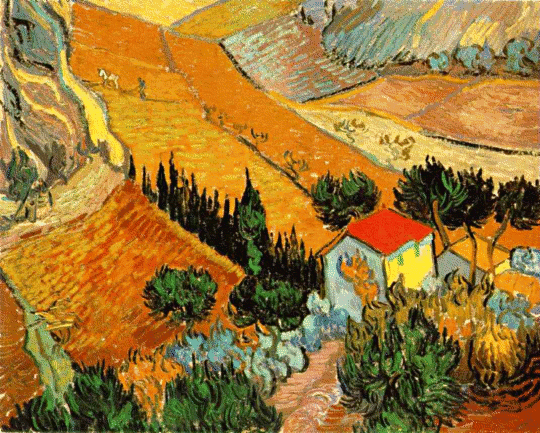 Van Gogh  Landscape with House and Ploughman