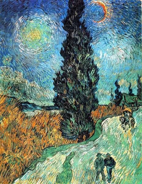 Van Gogh  Road with Cypress and Star