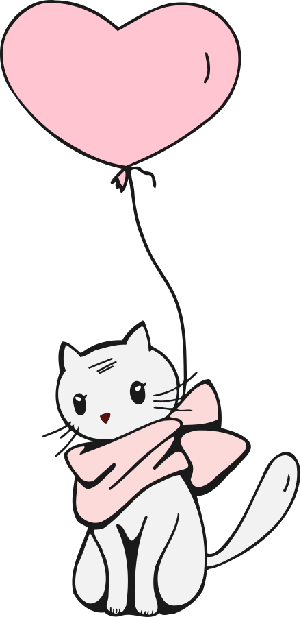 cat w balloon