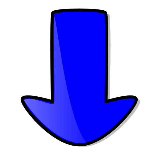 arrow cartoon blue down