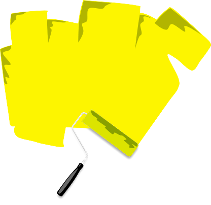 Paint roller sign yellow