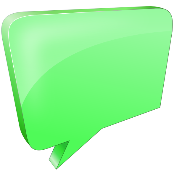 3D text bubble right green