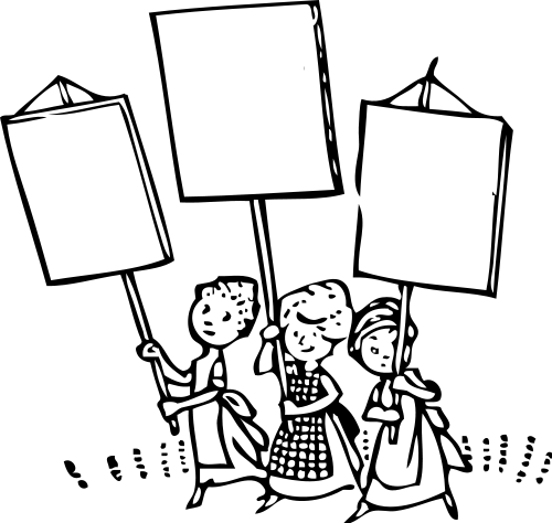 3 kids holding blank signs