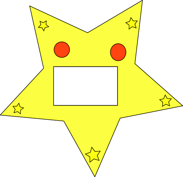 star with blank text space.