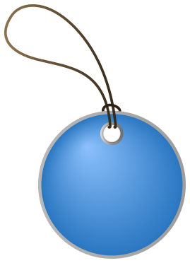 circular tag blue