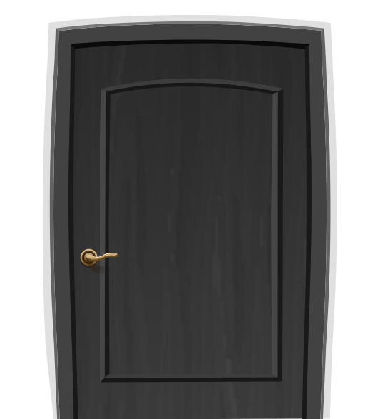 round square black door