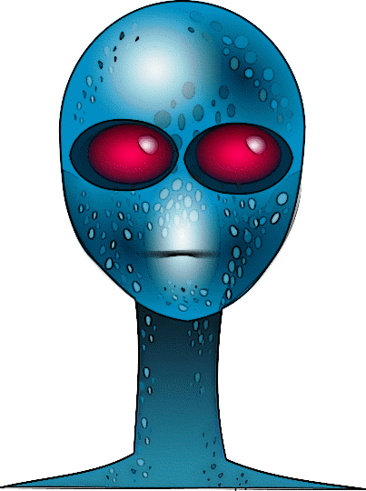 alien face blue
