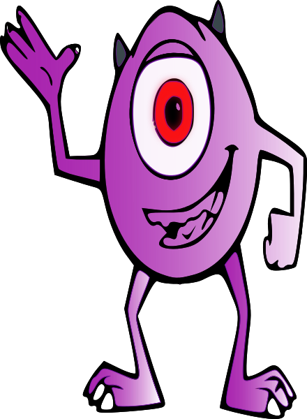 purple cyclops smiling