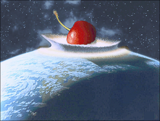 Cherry crashing into primordial Earth