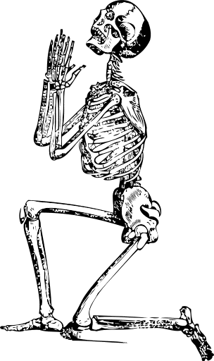 praying skeleton