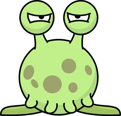 two-eyed creature green
