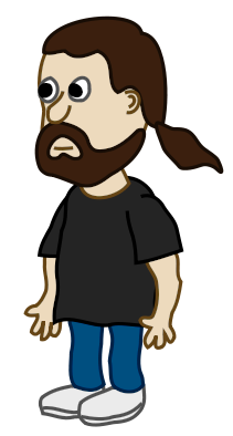 character Bearded guy w ponytail