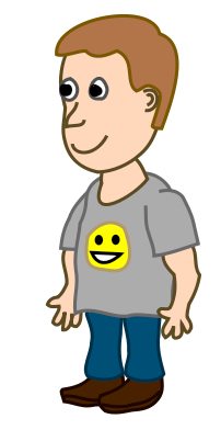 character Boy with smiley shirt