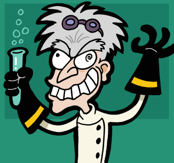 Mad scientist caricature