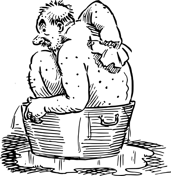 man in a tub