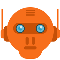 robot head orange