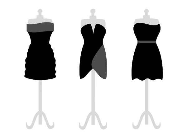 3 little black dresses BW