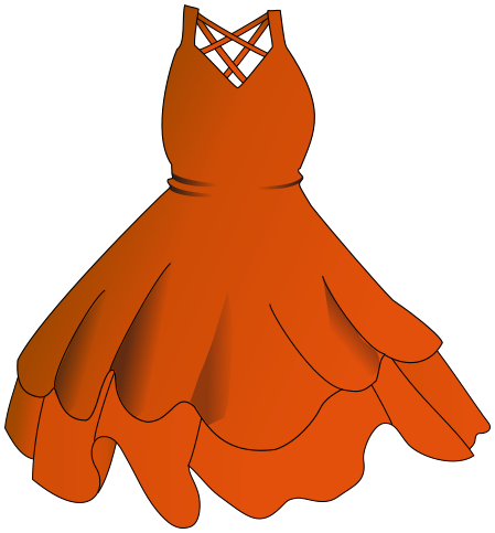 dress pleated orange