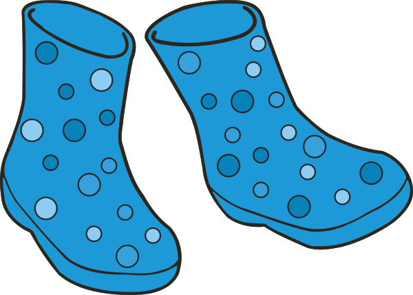 rain boots blue dots