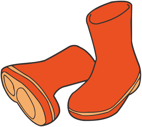 rain boots orange