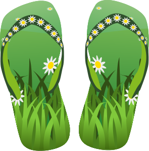 flip-flops green floral