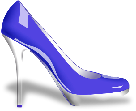 glossy high heel shoe blue