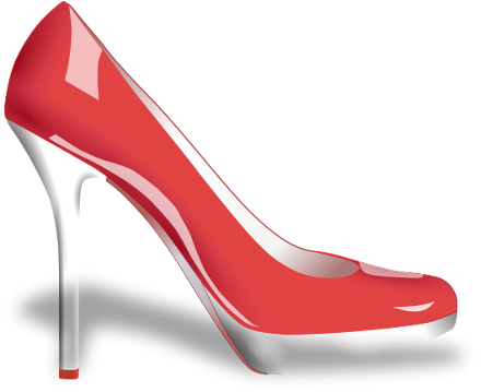 glossy high heel shoe red