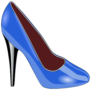 high heel glossy blue