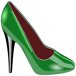 high heel glossy green