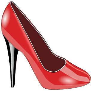 high heel glossy red