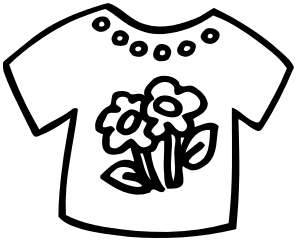 floral tee shirt lineart