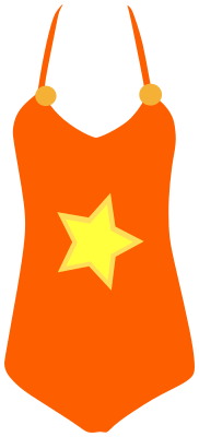 one piece swimsuit star orange