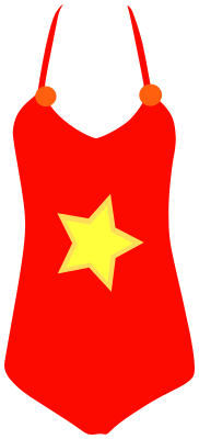 one piece swimsuit star red