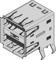 USB Type A dual receptacle