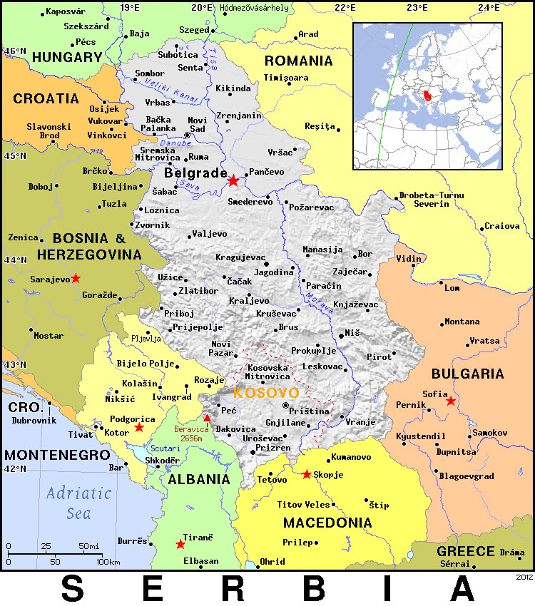 Сербия граничит с какими. Сербия политическая карта. Сербия на карте Европы. Сербия с кем граничит карта. Сербия политическая карта Европы.