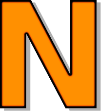 capitol N orange - /signs_symbol/alphabets_numbers/outlined_alphabet ...