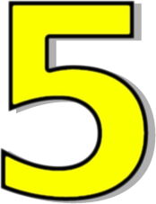 number 5 yellow - /signs_symbol/alphabets_numbers/outlined_numbers ...