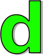 lowercase D green